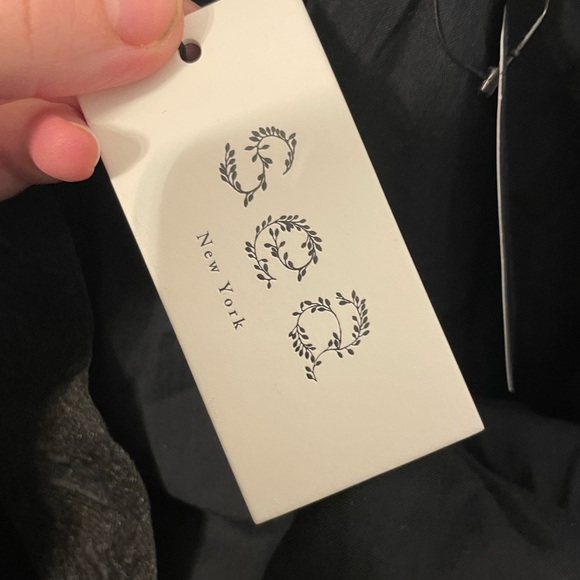 Sea New York Black Smocked Midi Dress Size 10 Designer V-Neck Short Sleeve woman - Picture 5 of 6